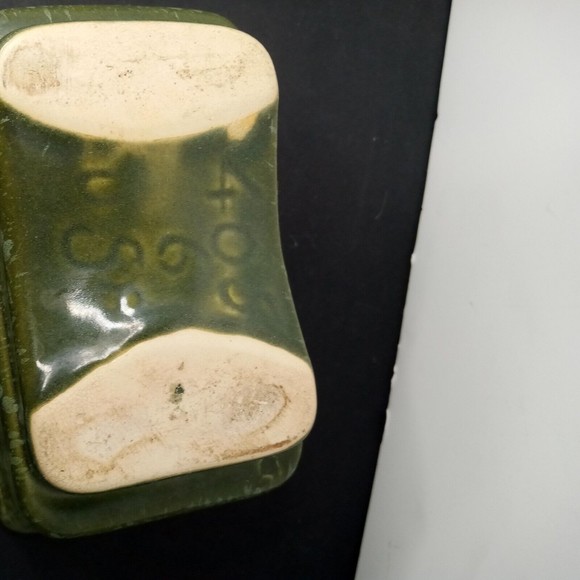 Vintage Brush Pottery Green Sponge White Planter 405-6 USA - Picture 9 of 13